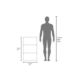 Eco 36" High Open 3-Tier Wall Cabinet, Wall Shelf, Storage Cabinet, Cube Shelf Bedroom, Office, Living Room, Garage White