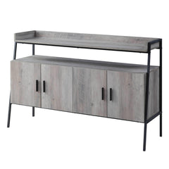 Aegisthus Gray Oak & Black Finish TV Stand