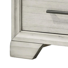 Poseidon Nightstand, 2 Drawers, Chrome Handles, Rustic White Mist
