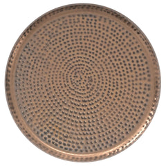 Hera 22 inch Wide Metal Side Table in Antique Copper