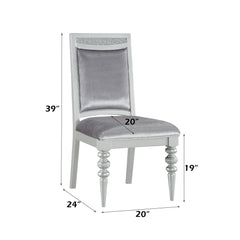 Symphony Fabric & Platinum Finish Side Chair (Set of 2)