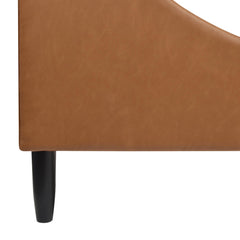 Camelot Vertical Tufted Headboard Platform Bed Set, King, Caramel Tan Brown Faux Leather