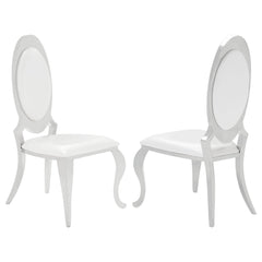 Odysseus Cream White Upholstered Dining Side Chair (Set of 2)