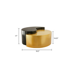 SUMMIT YANG Modern & Contemporary Style Coffee Table Made with Iron Sheet Frame in Black & Gold