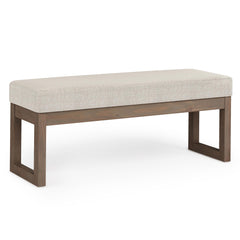Eden 44 inch Wide Solid Wood Large Ottoman Bench in Platinum