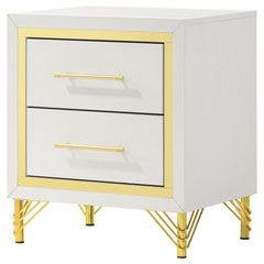 Asteroid White 2-drawer Nightstand Bedside Table