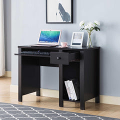 Avalon desk home office desk 39"W Compact desk Writing Desk Laptop Desk Red Cocoa Espresso One drawer Keyboard Drawer Wooden Knob