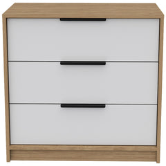 Lyra 3 Drawers Dresser, Superior Top -White / Pine