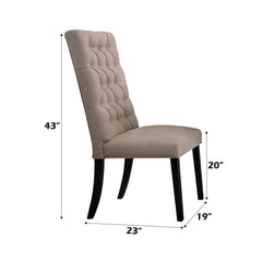 Treasury Tan Linen & Vintage Black Finish Side Chair (Set of 2)