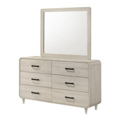 1pc Contemporary White Finish Ample Drawer Space Six Drawers Dresser Storage Wooden Furniture Antique White Color