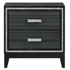 Pluto Black 2-drawer Nightstand