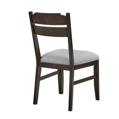 Earth Dining Chair Set of 2, Dove Gray Seat, Oak Brown Wood Frame