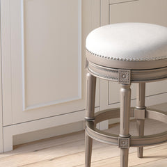 31"H Backless Swivel Bar Stool, Weathered Gray, 1PC