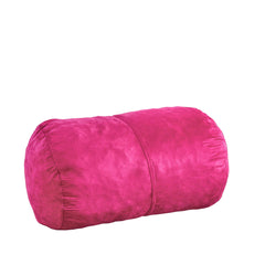 Neptune 4 Foot Cylindrical Suede Bean Bag, Fuchsia