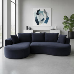 Cosmos Modular Sectional Couch 2 Piece Set with Pillows, Minimalist Ergonomic Living Room Furniture, Modern Seating, No Assembly, Sofa & Chaise, Black