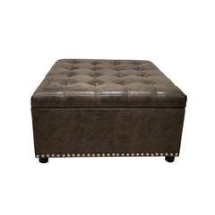 Tufted Storage Ottoman with Studs