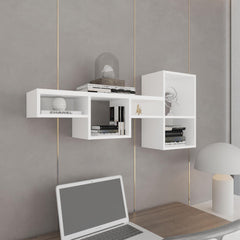 Epimetheus 47" Wide 7-Tier Wall Shelf, Cube Shelf Modular Shelf for Living Room, Home office, Bedroom White