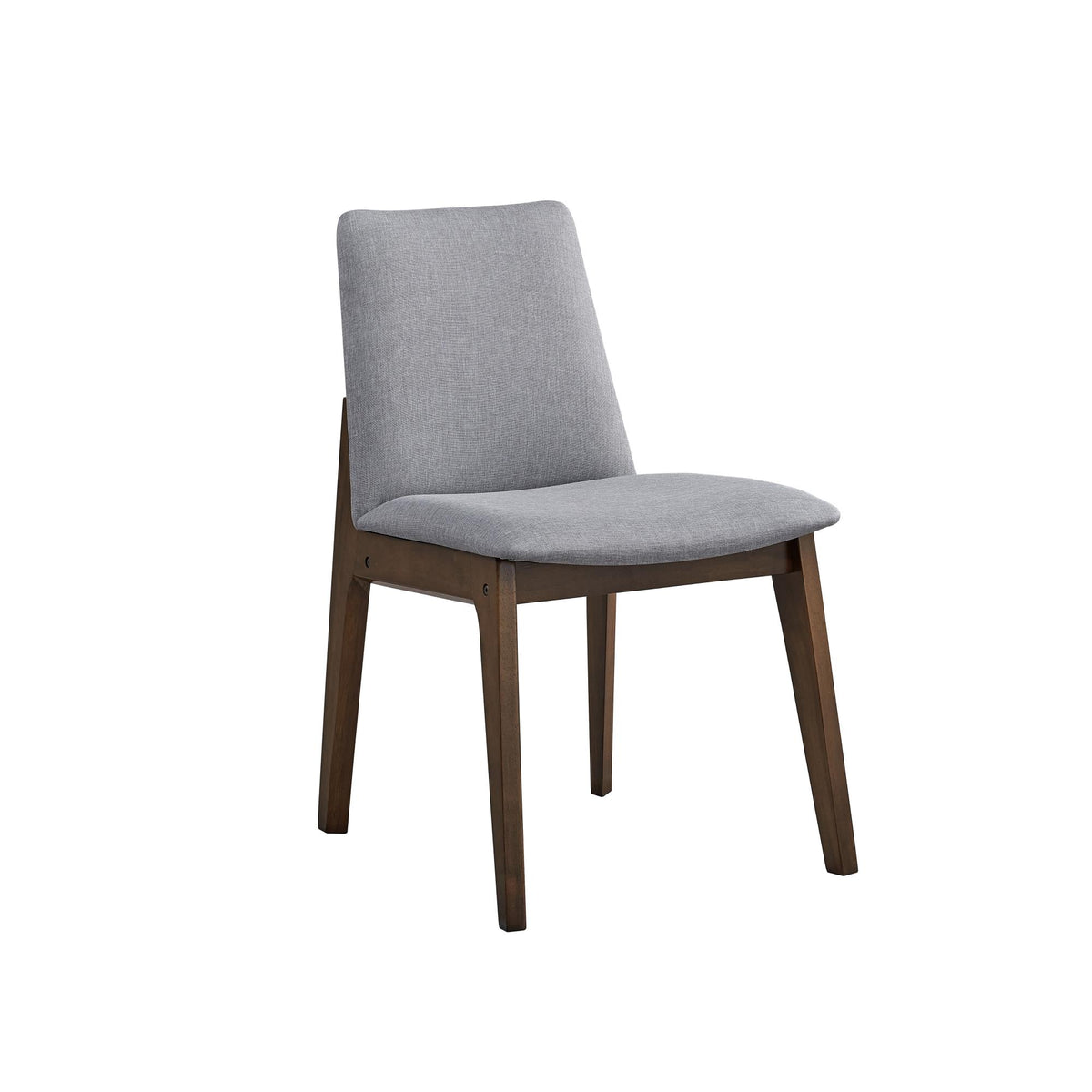 Apocalypse Light Gray Fabric & Walnut Finish Side Chair(Set of 2)
