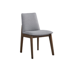 Apocalypse Light Gray Fabric & Walnut Finish Side Chair(Set of 2)