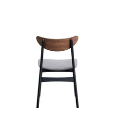 Summit Gray Linen, Walnut & Black Finish Side Chair (Set of 2)