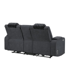 Epic Black Power Reclining loveseat with Power Headrest, LED and Bluetooth Speaker