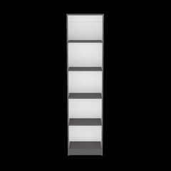 Bookcase Compact Bookshelf with Multiple Shelves, Matt Gray / White