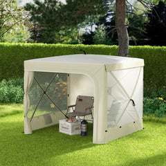 7' x 8' Pop Up Canopy Tent, Camping Tent Sun Shade Shelter with Curtains, Nettings and Carrying Bag, UV-Resistant