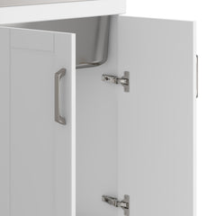 Poem - 24" Laundry Cabinet with Faucet and Stainless Steel Sink - White