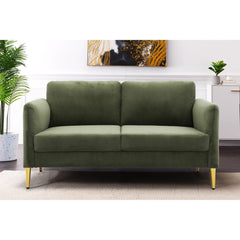 60.63" Wide Modern Corduroy Loveseat, Plush Upholstered Cushions, Solid Wood Frame, Compact Living Room and Apartment Furniture