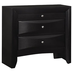 Story Black 2-Drawer Nightstand with Pull-out Tray