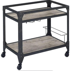 Epimetheus Rustic Oak & Charcoal Finish Serving Cart