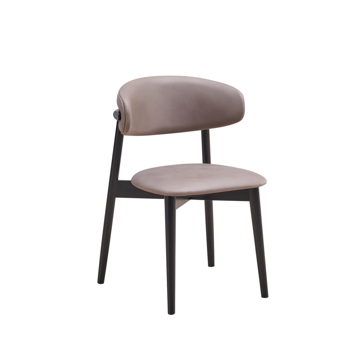Pulsar Gray Polished Microfiber & Black Finish Side Chair (Set of 2)