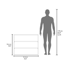 Waltz 36" Wide x 30"H 3-Tier Open Wall Cabinet, Wall Shelf, Storage Cabinet, Cube Shelf Bedroom, Office, Living Room, Garage White