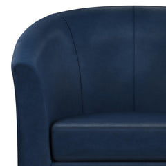 Aria 30 inch Wide Tub Chair in Distressed Dark Blue Vegan Leather