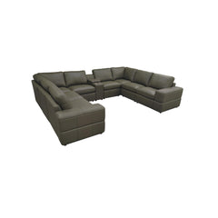 Large Arm Leather Match Upholstery Modular Sectional