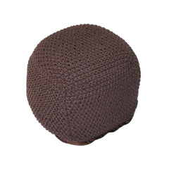 SEMI-Rounded Pouf - Cable Knitted - Handmade - Perfect Seating for Children and Adults - Footrest for Living Room or Bedroom - 100% Cotton Pouf (21" X 21" X 18")