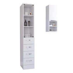 2 Piece Bathroom Set, Magna Linen Cabinet + Savona Medicine Cabinet , White