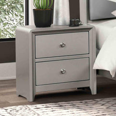 Exhibition Finish 1pc Nightstand Nickle Finish Hardware Central Metal Glide English Dovetail Drawer Contemporary Bedroom Furniture