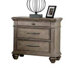 Zenith Oak Finish Nightstand Round knob Ball Bearing Glide Bun Feet Transitional Bedroom Furniture