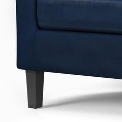 Aria 30 inch Wide Tub Chair in Distressed Dark Blue Vegan Leather