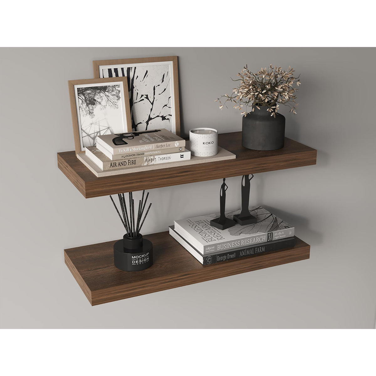 Hercules 31.5" Wide Floating Shelves Set Of 2, Shelves For Wall Decor For Bedroom, Bathroom Storage Shelves, Book Shelves For Living Room