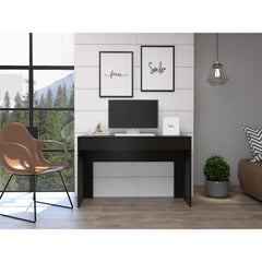 Poseidon Writing Computer Desk, Two Drawers -Black
