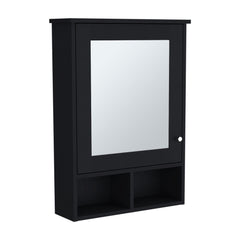Museum Medicine Cabinet with Mirror Door 29" High Cabinet Organizer with Three concealed Shelves and Two Open shelves for Bathroom, Kitchen, Mudroom