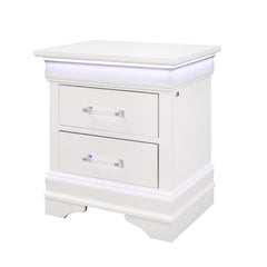 SHOWCASE WHITE NIGHTSTAND WITH LED