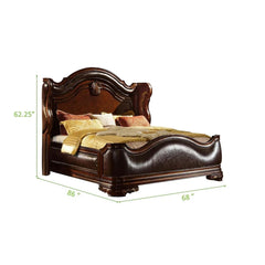 Jason Traditional Queen 4pc Bedroom set made with wood in Dark Walnut