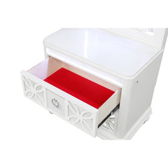 Hades Modern Style 2 Drawer Nightstand made with wood and LED in White