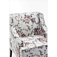 Versatile Upholstered Side Chair, Solid Wood Frame with Recessed Arms, Tapered Front Legs and Flared Back Legs, Foam & Sinuous Springs Cushioned Accent Chair for Entryway Bedroom Dining Room