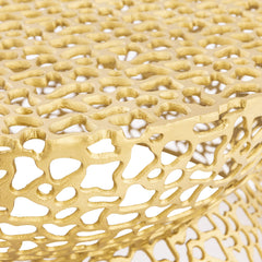 T3704-35 Modern Style 32" Coffee Table made with Aluminum Metal in Gold