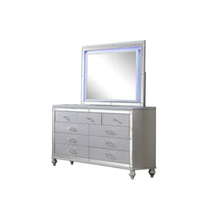 Utopia Mirror Framed LED Mirror Made With Wood in Silver Color