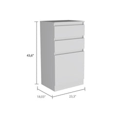 Hestia Dresser With Jewelry Box, Single Door Cabinet, Mirror, Two Drawers -White